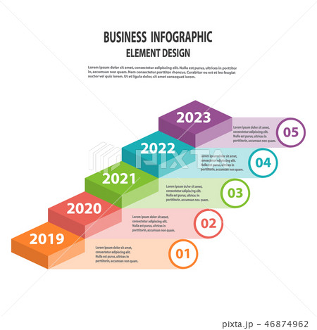 Infographics business template with yearly steps 46874962