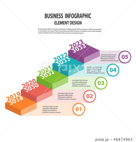 Infographics business template with yearly steps Infographics business template with yearly steps 46874963