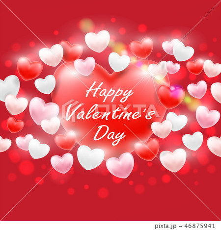 happy valentine day with pink red white heart happy valentine day with pink red white heart 46875941