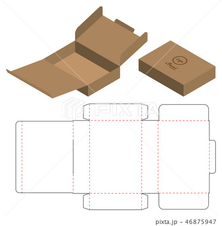 Box packaging die cut template design. 3d mock-up Box packaging die cut template design. 3d mock-up 46875947