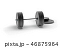 3d rendering dumbbell isolated on white, closeup, for fitness or weight related themes 46875964