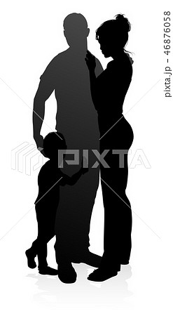 Family Detailed Silhouetteのイラスト素材 [46876058] - Pixta