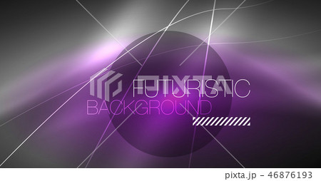 Digital technology abstract background - neon geometric design. Abstract glowing lines. Colorful 46876193