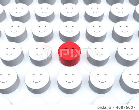 CG　3D　イラスト　立体　デザイン　アイコン　マーク　人　笑顔　少数派　顔　組織　自分　平和　日本 46876607