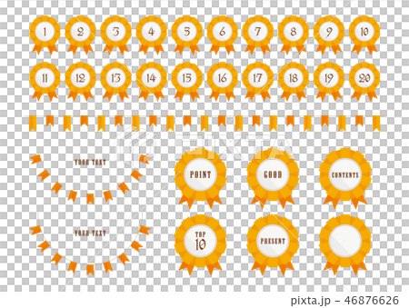 ロゼット（メダル）オレンジ 46876626