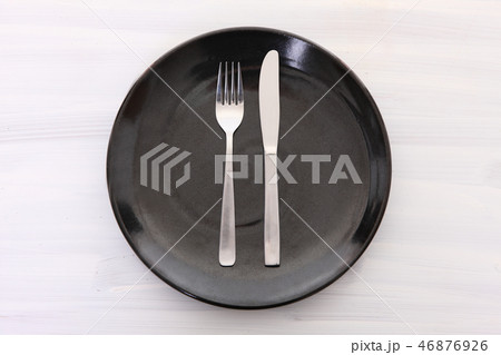 カトラリーによる食事終了の合図 46876926