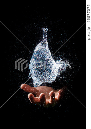 amazing explosion of isolated water balloon amazing explosion of isolated water balloon 46877076