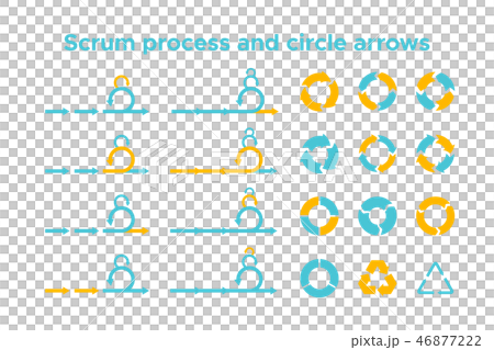 Scrum info graphic diagram element vector set 46877222