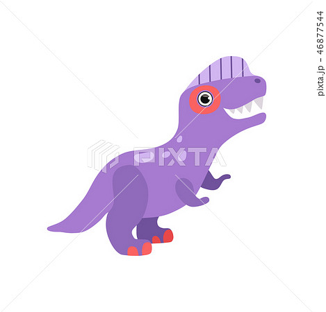 Cute purple dinosaur, funny baby dino cartoon... - Stock Illustration  [46877544] - PIXTA