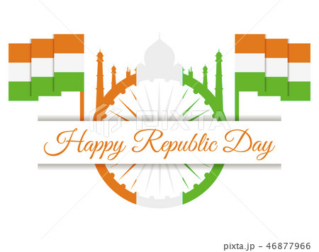 Happy Republic Day of India. National flag. Vector 46877966