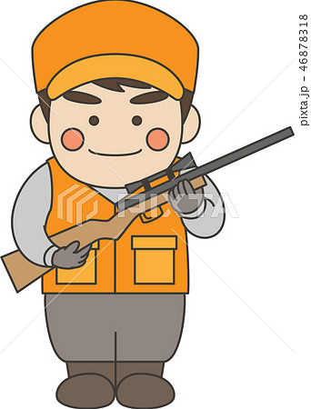 男性キャラクター猟師のイラスト素材