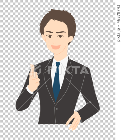 いいねポーズをするビジネスマンのイラスト素材 いいねポーズをするビジネスマンのイラスト素材