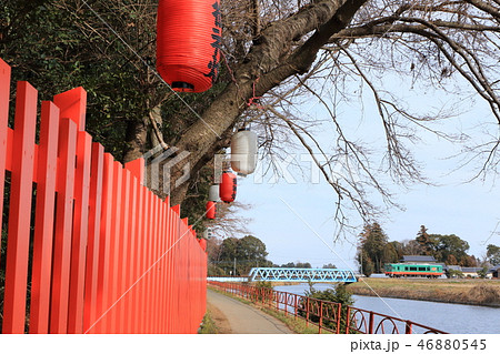 真岡鐵道「大前神社周辺と五行川橋梁」の風景 46880545
