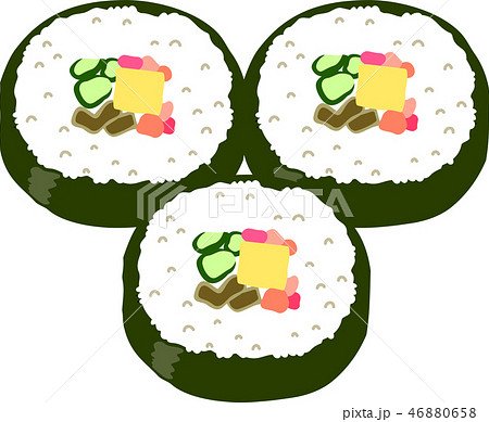 恵方巻き 海苔巻き 節分 豆まき 日本食 2月 イラスト セットのイラスト素材