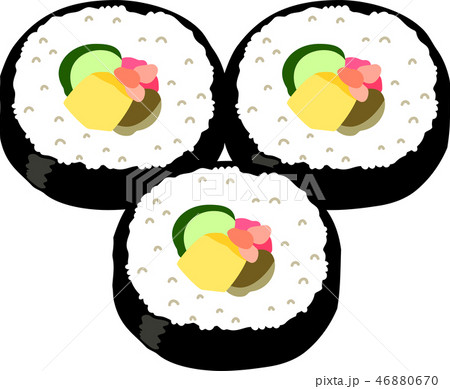 恵方巻き 海苔巻き 節分 豆まき 日本食 2月 イラスト セットのイラスト素材