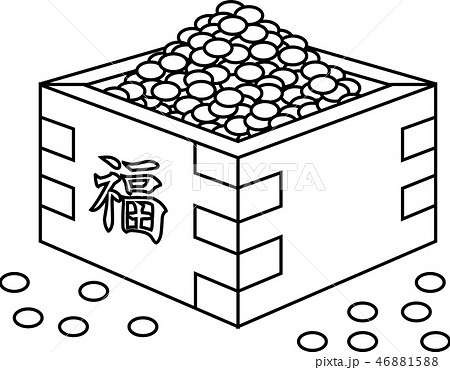 節分 豆まき 枡 福豆 2月 イラストのイラスト素材 4615