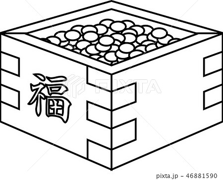 節分 豆まき 枡 福豆 2月 イラストのイラスト素材