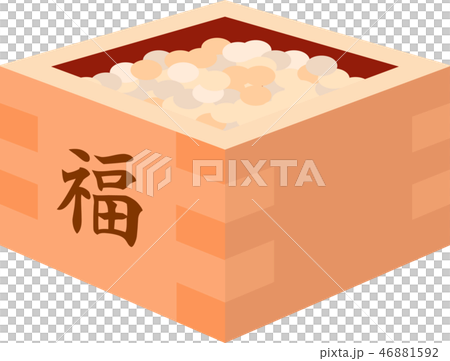 節分 豆まき 枡 福豆 2月 イラストのイラスト素材