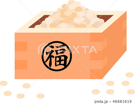 節分 豆まき 枡 福豆 2月 イラストのイラスト素材