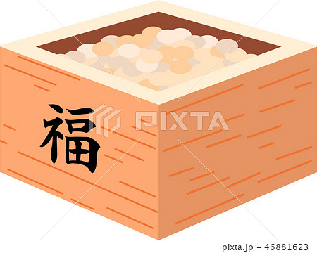 節分 豆まき 枡 福豆 2月 イラストのイラスト素材