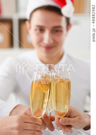 A group of businesspeople celebrating Christmas 46882982