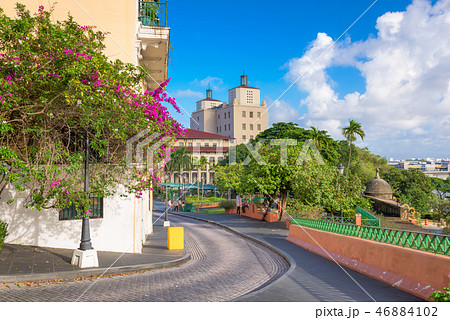 San Juan, Puerto Rico streets and cityscape. San Juan, Puerto Rico streets and cityscape. 46884102