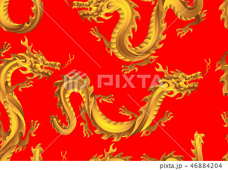 Seamless pattern with Chinese dragons. Seamless pattern with Chinese dragons. 46884204