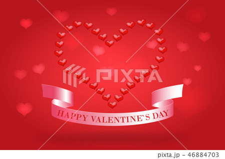 The heart is made up of little hearts with the inscription of a happy Valentine's Day. Vector 46884703