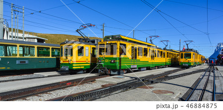 Mountain train of Jungfrau, Switzerland Mountain train of Jungfrau, Switzerland 46884875