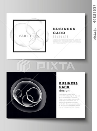 The minimalistic editable vector layout of two creative business cards design templates. Spa and 46885657