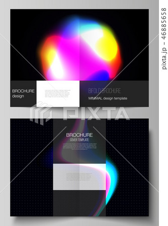Vector layout of two A4 format cover mockups design templates for bifold brochure, flyer, booklet 46885658