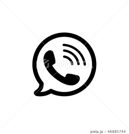 Telephone Icon. Black phone symbol in bubble 46885744