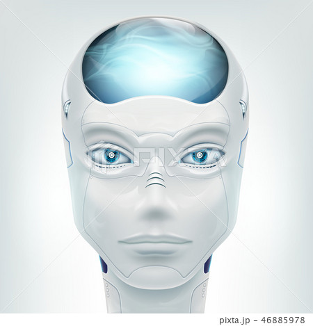 Vector face robot android. Isolated on white 46885978