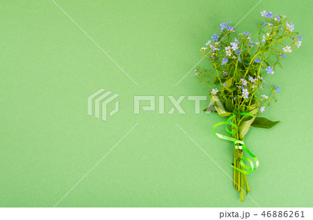 Small bouquet with blue flowers Small bouquet with blue flowers 46886261