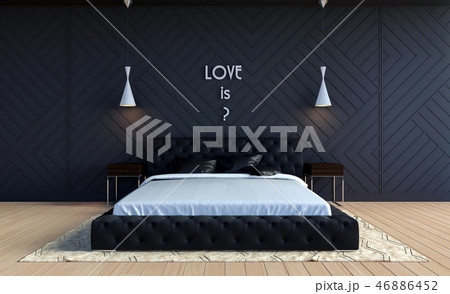 Modern bedroom interior in Valentine theme color 46886452
