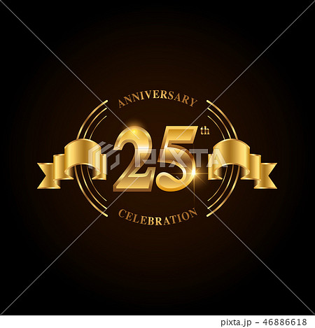 25 years anniversary celebration logotype.  46886618