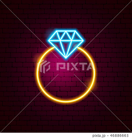 Ring with Diamond Neon Sign Ring with Diamond Neon Sign 46886663