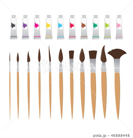 Drawing equipment and paint tubes vecor elements Drawing equipment and paint tubes vecor elements 46888448