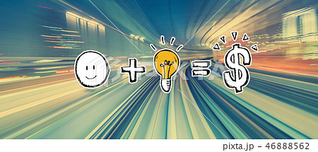 Good idea equals money with high speed motion blur Good idea equals money with high speed motion blur 46888562