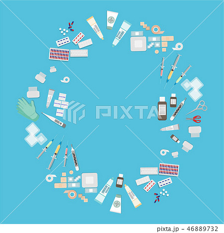 Medical equipment flat web and print illustration Medical equipment flat web and print illustration 46889732