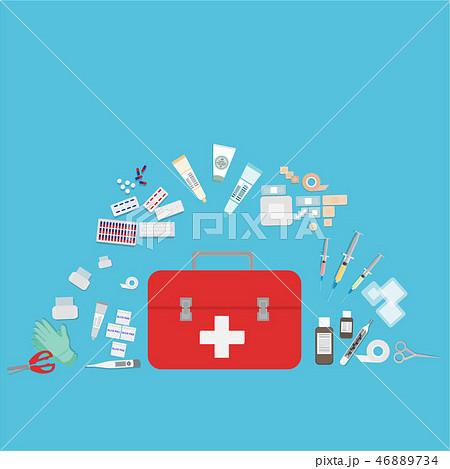 Medical equipment flat web and print illustration 46889734