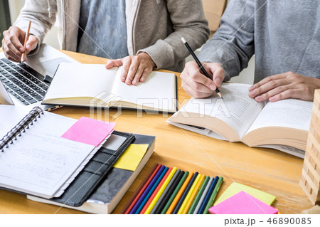 Education, teaching, learning, technology and people concept. Tw 46890085