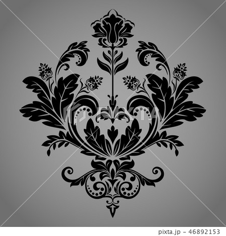 Damask graphic ornament. Floral design element. 46892153