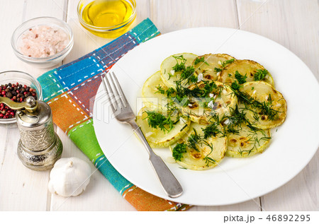Food for diabetics. Vegetable dish of zucchini 46892295
