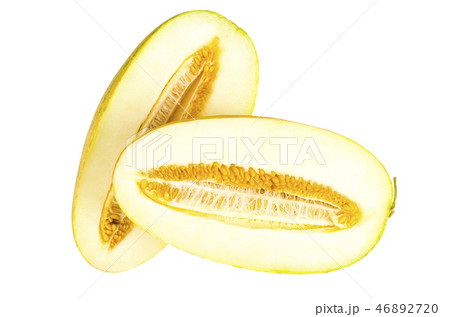 Half-cut ripe juicy melon Half-cut ripe juicy melon 46892720
