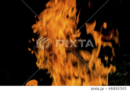 Fire flames on black background. - Image 46893565