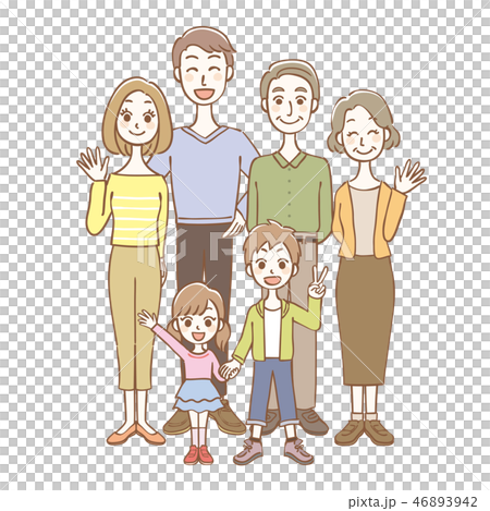 Family 3 generations whole body 46893942