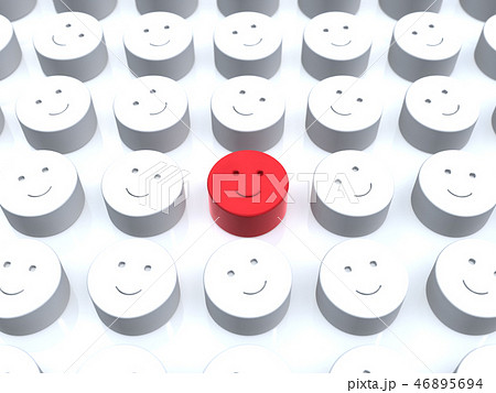 CG　3D　イラスト　立体　デザイン　アイコン　マーク　人　笑顔　少数派　顔　組織　自分　平和　日本 46895694