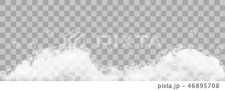 Soap foam and bubbles on transparent background 46895708