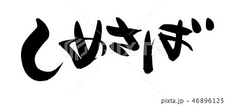筆文字　しめさば　鯖　食べ物　イラスト 46896125